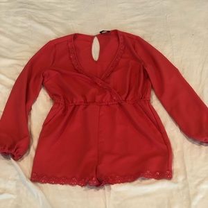 I’m selling a romper from bebe, the color is a hot pink,